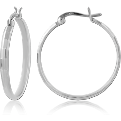 STERLING 925 SILVER RHODIUM PLATED HOOP EARRINGS