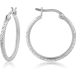 STERLING SILVER 925 RHODIUM COATED HOOP EARRINGS SPECIAL NEW DESIGN
