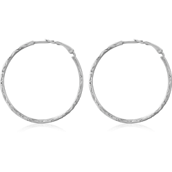 STERLING 925 SILVER RHODIUM PLATED HOOP EARRINGS SPECIAL NEW DESIGN