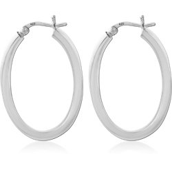 STERLING SILVER 925 RHODIUM COATED HOOP EARRINGS SPECIAL NEW DESIGN