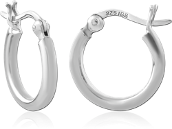 STERLING 925 SILVER RHODIUM PLATED HOOP EARRINGS