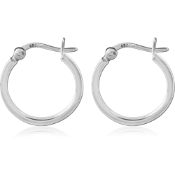 STERLING SILVER 925 RHODIUM COATED HOOP EARRINGS SPECIAL NEW DESIGN
