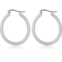 STERLING 925 SILVER RHODIUM PLATED HOOP EARRINGS SPECIAL NEW DESIGN