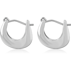 STERLING 925 SILVER RHODIUM PLATED HOOP EARRINGS SPECIAL NEW DESIGN