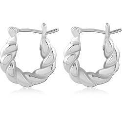 STERLING 925 SILVER PLATED HOOP EARRINGS