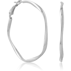 316L SURGICAL STEEL GRADE 316L HOOP EARRINGS DOUBLE ROW HINGED HUGGIE POLISHED