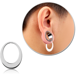SURGICAL STEEL GRADE 316L ELLIPTIC HOOP EARRING FOR TUNNEL