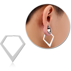 SURGICAL STEEL GRADE 316L DIAMOND HOOP EARRING FOR TUNNEL