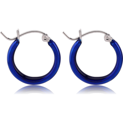 PAIR OF SURGICAL STEEL GRADE 316L ROUND WIRE EAR HOOPS
