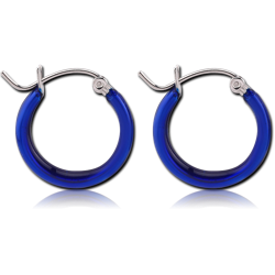 SURGICAL STEEL GRADE 316L ROUND WIRE EAR HOOPS PAIR