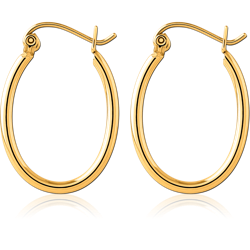 STERILE GOLD PVD COATED SURGICAL STEEL GRADE 316L WIRE HOOP EARRINGS