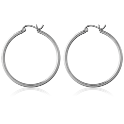 STERILE SURGICAL STEEL GRADE 316L WIRE HOOP EARRINGS - ROUND