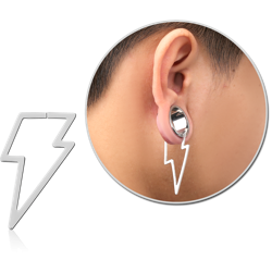 STERILE SURGICAL STEEL GRADE 316L HOOP EARRING FOR TUNNEL - LIGHTNING
