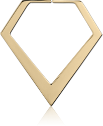 ZIRCON GOLD PVD COATED WIRE CUT DIAMOND HOOP EARRING FOR TUNNEL