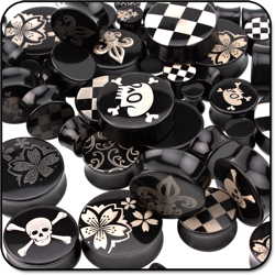 VALUE PACK OF MIX LASER ETCHED POLYMER DOUBLE FLARED PLUGS