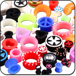 VALUE PACK OF MIX SOFT SILICONE TUNNELS PLUGS EXPANDERS AND CIRCULARS