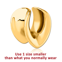 GOLD PVD COATED SURGICAL STEEL GRADE 316L HALF TUNNEL