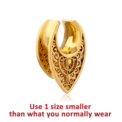 GOLD PVD COATED SURGICAL STEEL GRADE 316L HALF TUNNEL