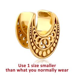 GOLD PVD COATED SURGICAL STEEL GRADE 316L HALF TUNNEL