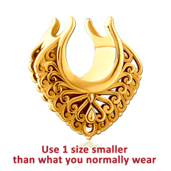 GOLD PVD COATED SURGICAL STEEL GRADE 316L HALF TUNNEL