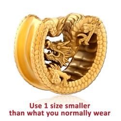 GOLD PVD COATED SURGICAL STEEL GRADE 316L HALF TUNNEL