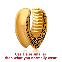 GOLD PVD COATED SURGICAL STEEL GRADE 316L HALF TUNNEL