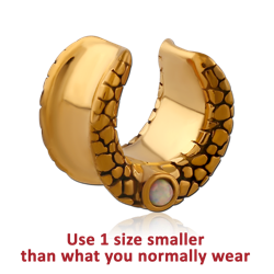 GOLD PVD COATED SURGICAL STEEL GRADE 316L HALF TUNNEL