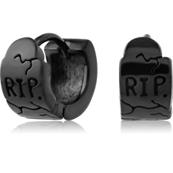 BLACK PVD COATED SURGICAL STEEL GRADE 316L HUGGIES PAIR