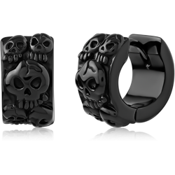 BLACK PVD COATED SURGICAL STEEL GRADE 316L HUGGIES PAIR