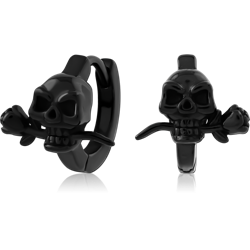 BLACK PVD COATED SURGICAL STEEL GRADE 316L HUGGIES PAIR