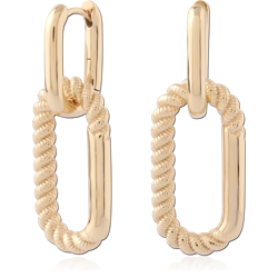 GOLD PVD 18K COATED SURGICAL STEEL GRADE 316L HUGGIES PAIR