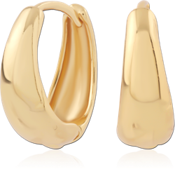 316L GOLD PVD 18K COATED SURGICAL STEEL GRADE 316L HUGGIES THICK TAPERED DOME DESIGN
