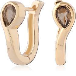 STERLING SILVER 925 18 KARAT GOLD YELLOW PLATED JEWELED HUGGIES PAIR