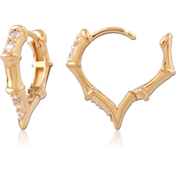 STERLING SILVER 925 18 KARAT GOLD YELLOW PLATED JEWELED HUGGIES PAIR