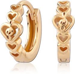 STERLING 925 SILVER GOLD PLATED 18K HUGGIES PAIR