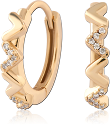 STERLING 925 SILVER GOLD PLATED 18K JEWELED HUGGIES PAIR SPECIAL NEW DESIGN