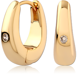 STERLING 925 SILVER GOLD PLATED 18K HUGGIES PAIR