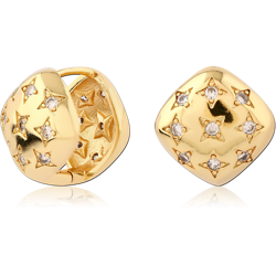 STERLING 925 SILVER GOLD PLATED 18K HUGGIES PAIR
