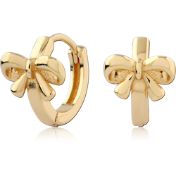 STERLING 925 SILVER GOLD PLATED 18K HUGGIES PAIR