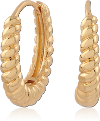 STERLING 925 SILVER GOLD PLATED 18K HUGGIES PAIR SPECIAL NEW DESIGN