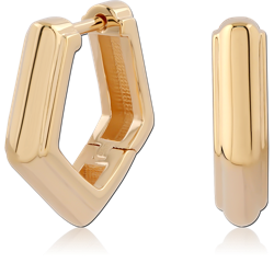 STERLING 925 SILVER GOLD PLATED 18K HUGGIES PAIR