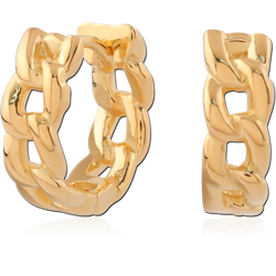 STERLING 925 SILVER GOLD PLATED 18K HUGGIES PAIR