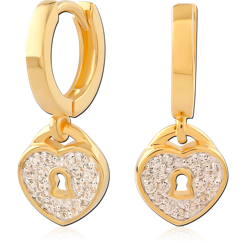 STERLING 925 SILVER GOLD PLATED 18K HUGGIES PAIR