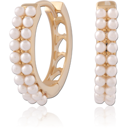 STERLING 925 SILVER GOLD PLATED 18K JEWELED HUGGIES PAIR SPECIAL NEW DESIGN