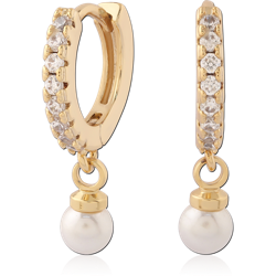 STERLING 925 SILVER GOLD PLATED 18K JEWELED HUGGIES PAIR SPECIAL NEW DESIGN