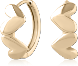 STERLING SILVER 925 18 KARAT GOLD YELLOW PLATED JEWELED HUGGIES PAIR