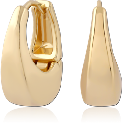 STERLING 925 SILVER GOLD PLATED 18K JEWELED HUGGIES PAIR