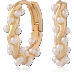 STERLING 925 SILVER GOLD PLATED 18K JEWELED HUGGIES