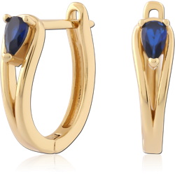 STERLING 925 SILVER GOLD PLATED 18K JEWELED HUGGIES PAIR