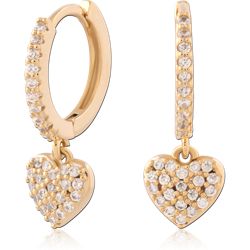 STERLING 925 SILVER GOLD PLATED 18K JEWELED HUGGIES PAIR